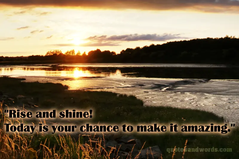 Rise and shine Today is your chance to make it amazing