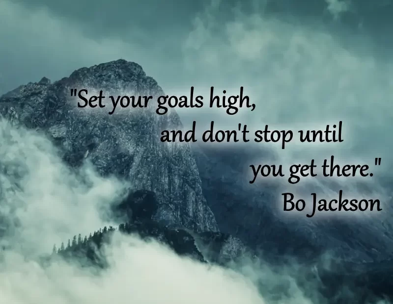 Set your goals high and don't stop until you get there
